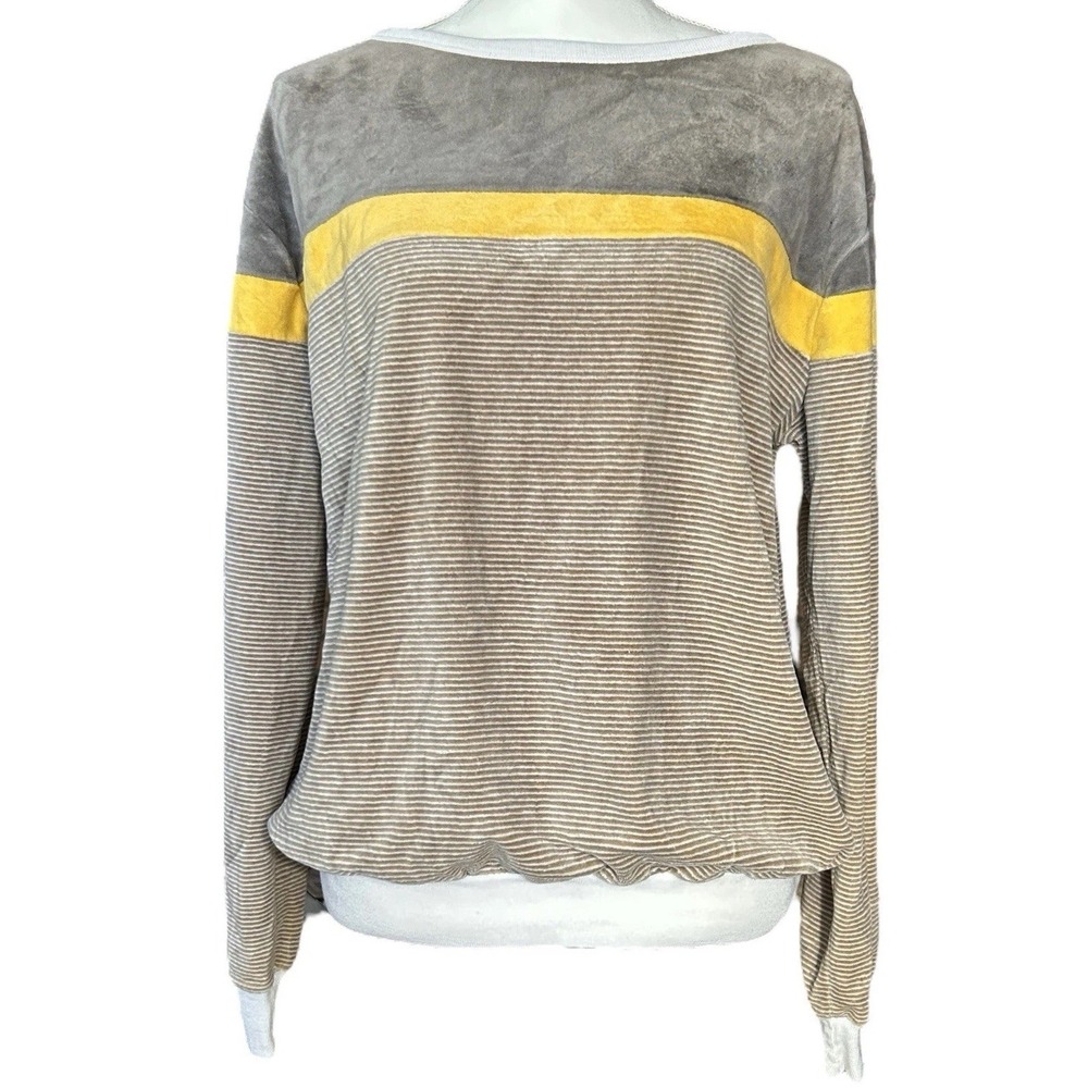 Vintage GIVENCHY Saks 5th Ave Velour Sweatshirt sz L Stripe Pullover Soft Y2K